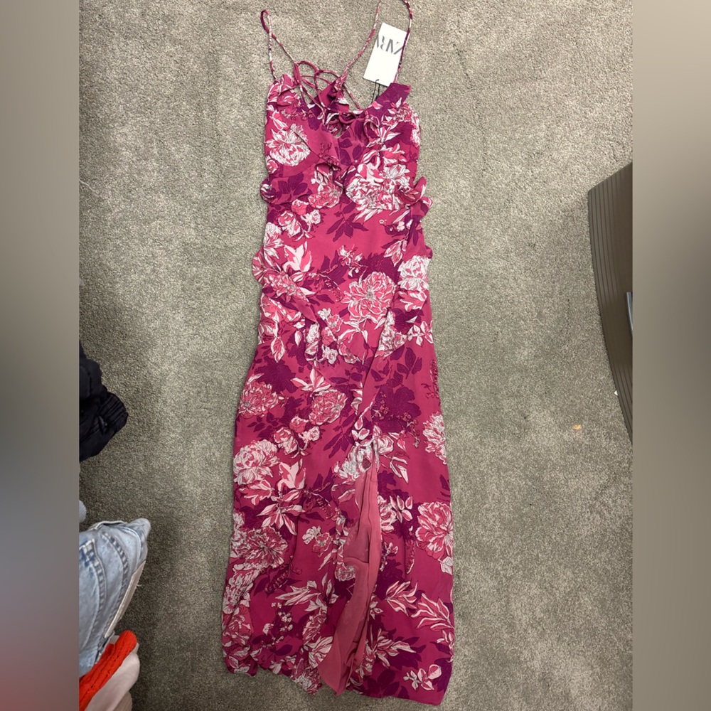Zara Pink Floral Strappy Dress